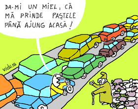 concurs de umor cu caricaturi - blocaj in trafic