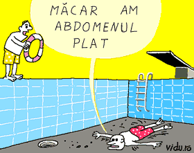 concurs de umor cu caricaturi - salt mortal in bazinul de inot